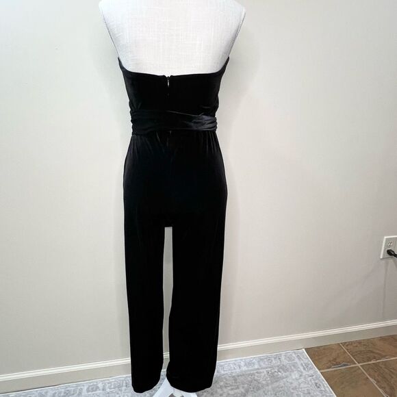 Banana Republic Factory Black Velvet Halter Neck Jumpsuit 2P 2 Petite - Picture 7 of 13